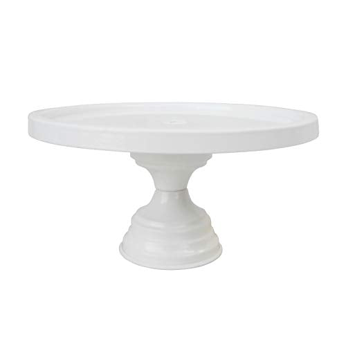 Anushka Metals Non Revolving Cake Stand 11 Inch Diameter (Top), Pedestal Metal (White Colour Finish)