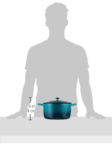 Crock-Pot Artisan Round Enameled Cast Iron Dutch Oven, 5-Quart, Teal Ombre