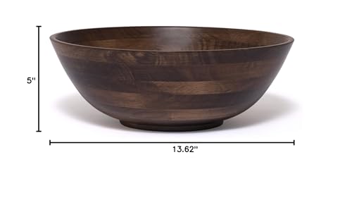 Lipper International Walnut Finished 14'' Salad Bowl, Large - Single Bowl (274Wn)