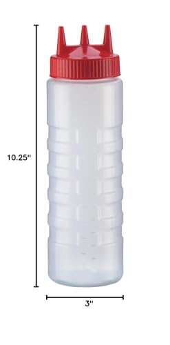 Vollrath Traex 3324-1302 Red 24 Ounce Tri Tip Squeeze Dispenser