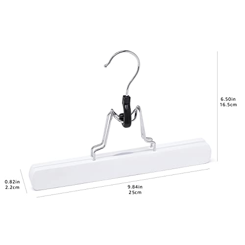 Amazon Basics Wooden Pants Hangers - White, 10-Pack