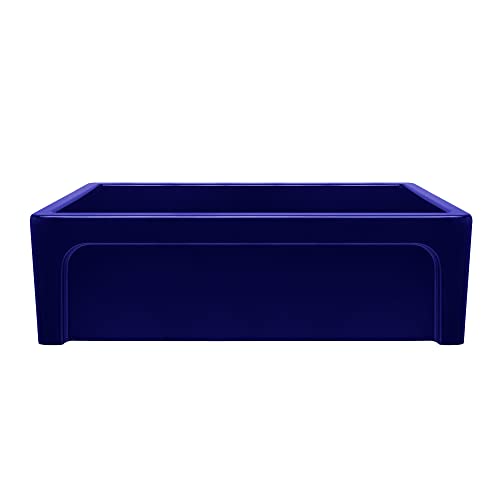 Whitehaus Collection Whq5550-Blue Glencove 33'' Front Apron Fireclay Kitchen Sink, Blue