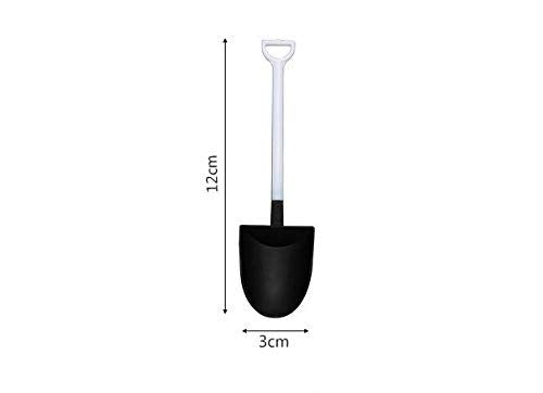 Rlecs 50Pcs Disposable Plastic Dessert Cake Scoop Shovel Shape Mini Ice Cream Spoon Pudding Dessert Spoons Party Supplies, Black