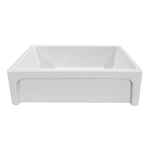 Whitehaus Collection Whq5550-White Glencove 33'' Front Apron Fireclay Kitchen Sink, White