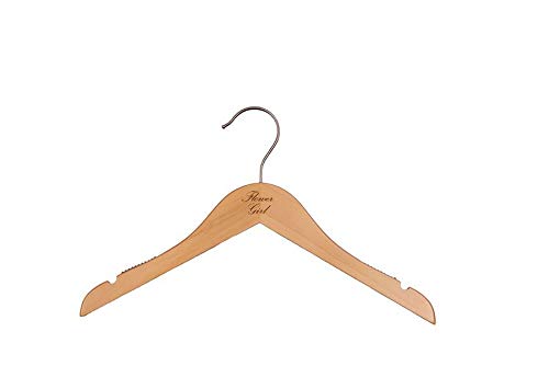 Nahanco Fg20014Eng Bridal Hanger, Natural Wood Hanger Engraved With (Flower Girl), 14    (1 Piece)
