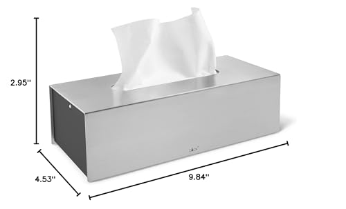 Zack 40231 Puro Tissue Box Silver  7.5 x 25 x 11.5 cm