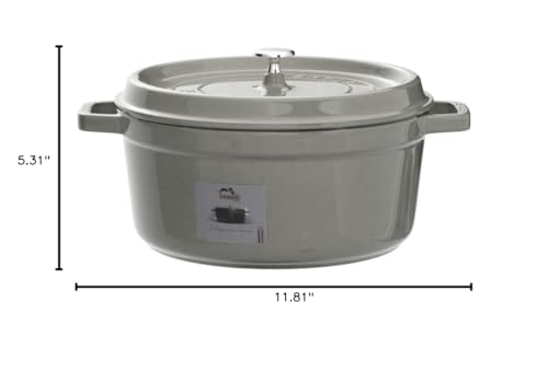 Staub Cast Iron 5.5-Qt Round Cocotte - Graphite Grey, Made In France
