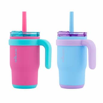 Reduce 14Oz Coldee Tumbler With Handle For Kids Leakproof Insulated Stainless Steel Mug With Lid & Straw Keeps Drinks Cold Up To