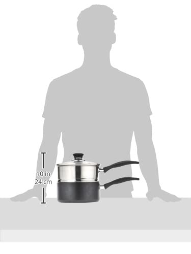 T-fal B1399663 Specialty Stainless Steel Double Boiler with Phenolic Handle Cookware, 3-Quart, Silver