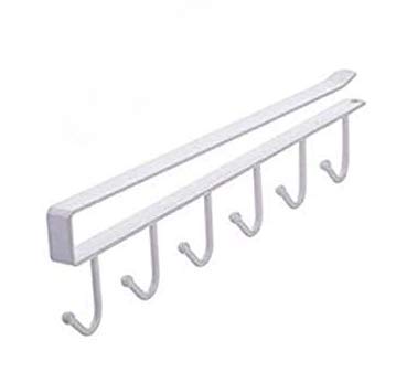 Dhruheer Multi Purpose Metal Door Organizer || Cabinet Hook Hanger || 6 Hooks Kitchen Bathroom Hanger For Kitchen Utensils Towel