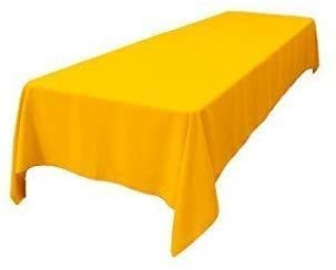 LA Linen Polyester Poplin Rectangular Tablecloth  60 by 120-Inch  Dark Yellow