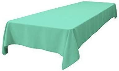 LA Linen Polyester Poplin Rectangular Tablecloth  60 by 120-Inch  Mint