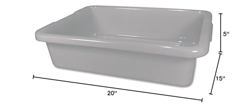 Rubbermaid Commercial 3349 4-58-Gallon Capacity, 20 Length X 15 Width X 5 Height, Gray Color, High-Density Polyethylene Bus And
