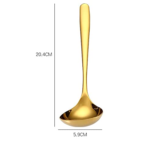Mbbitl 2-Pack Gold Soup Ladle 304 Stainless Steel Spoon Kitchen Serving Sauce Server