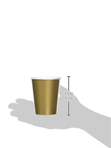 Creative Converting Table Needs, Paper Hot/Cold Cups, Party Supplies, Glittering Gold, 9 Oz, 24Ct