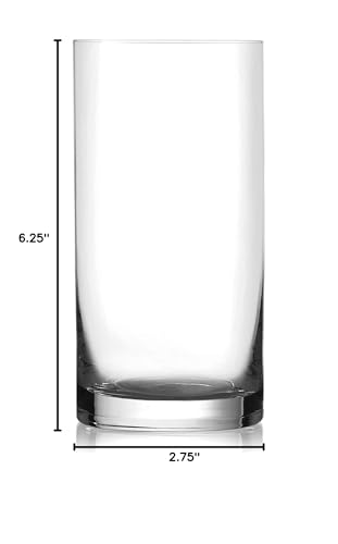 Barski Highball - Tumbler - Glass - Set Of 6 Glasses - Glass Crystal Made In Europe - 16 Oz.