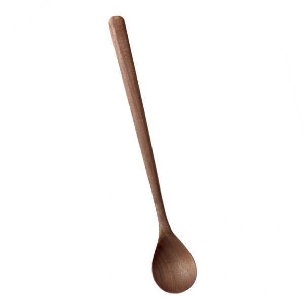 Ujeavette 2Xblack Walnut Wooden Serving Spoon Ladle Scoop For Mixing Stirring Soup E