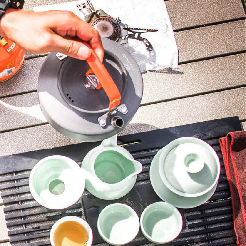 Fashion Simple Color Contrast Aluminum Kettle 0.8L