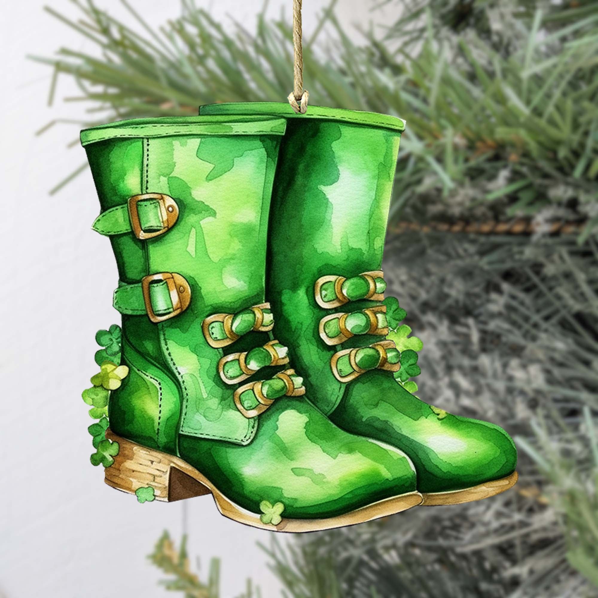 Irish Green Boots Wooden Ornaments by G. DeBrekht Easter Spring Decor - 8652777