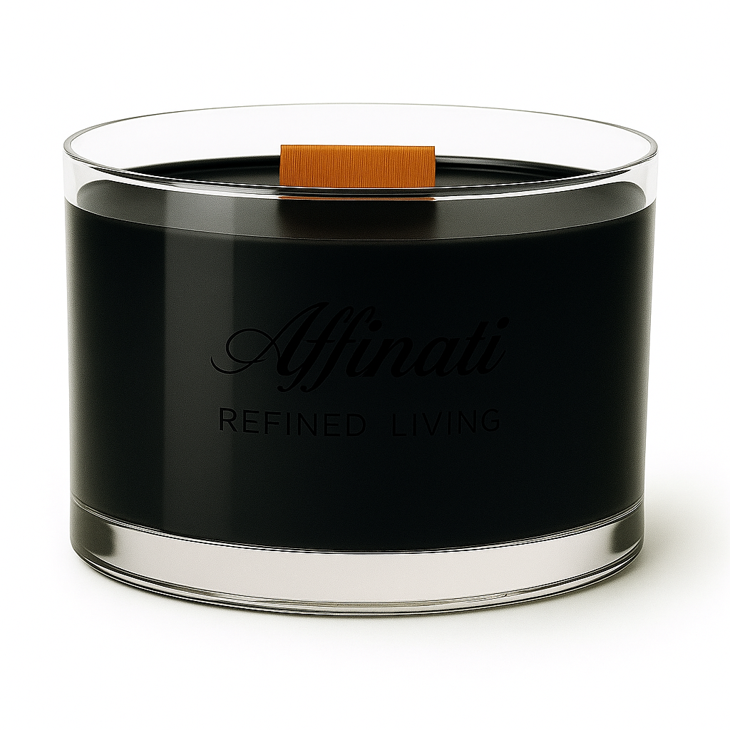 Midnight Oak Wooden Wick Candle – Luxury 13 oz Soy Blend | Affinati