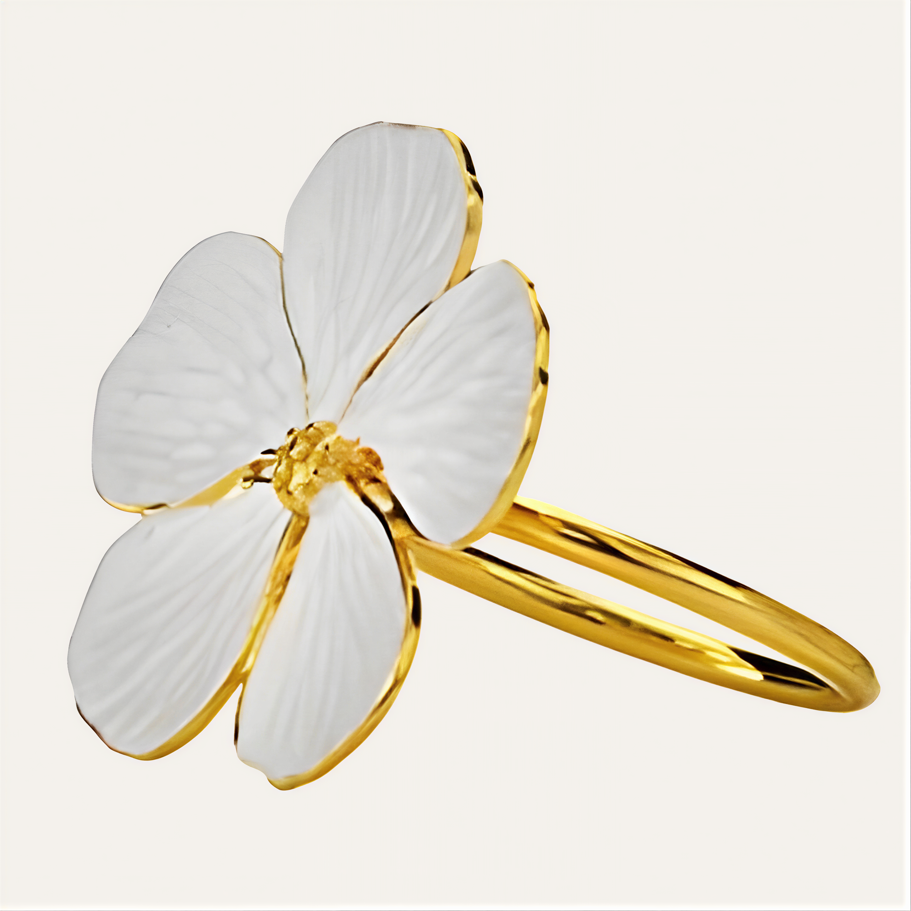 Gold Napkin Rings – Elegant Flower Design Decorative Table Napkin Holders