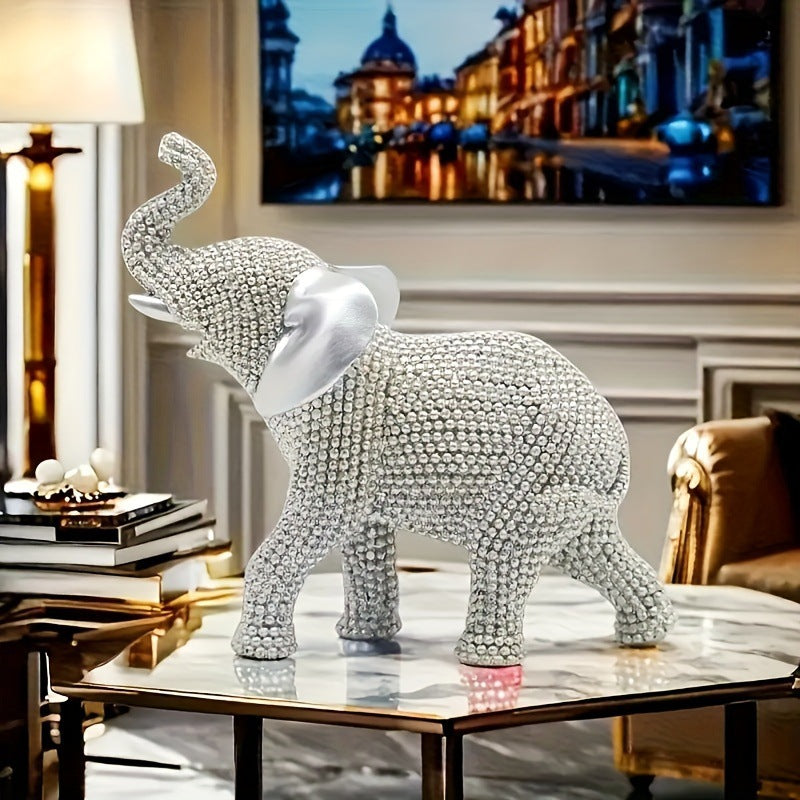 Golden Shiny Mini Elephant Sculpture Modern Minimalist