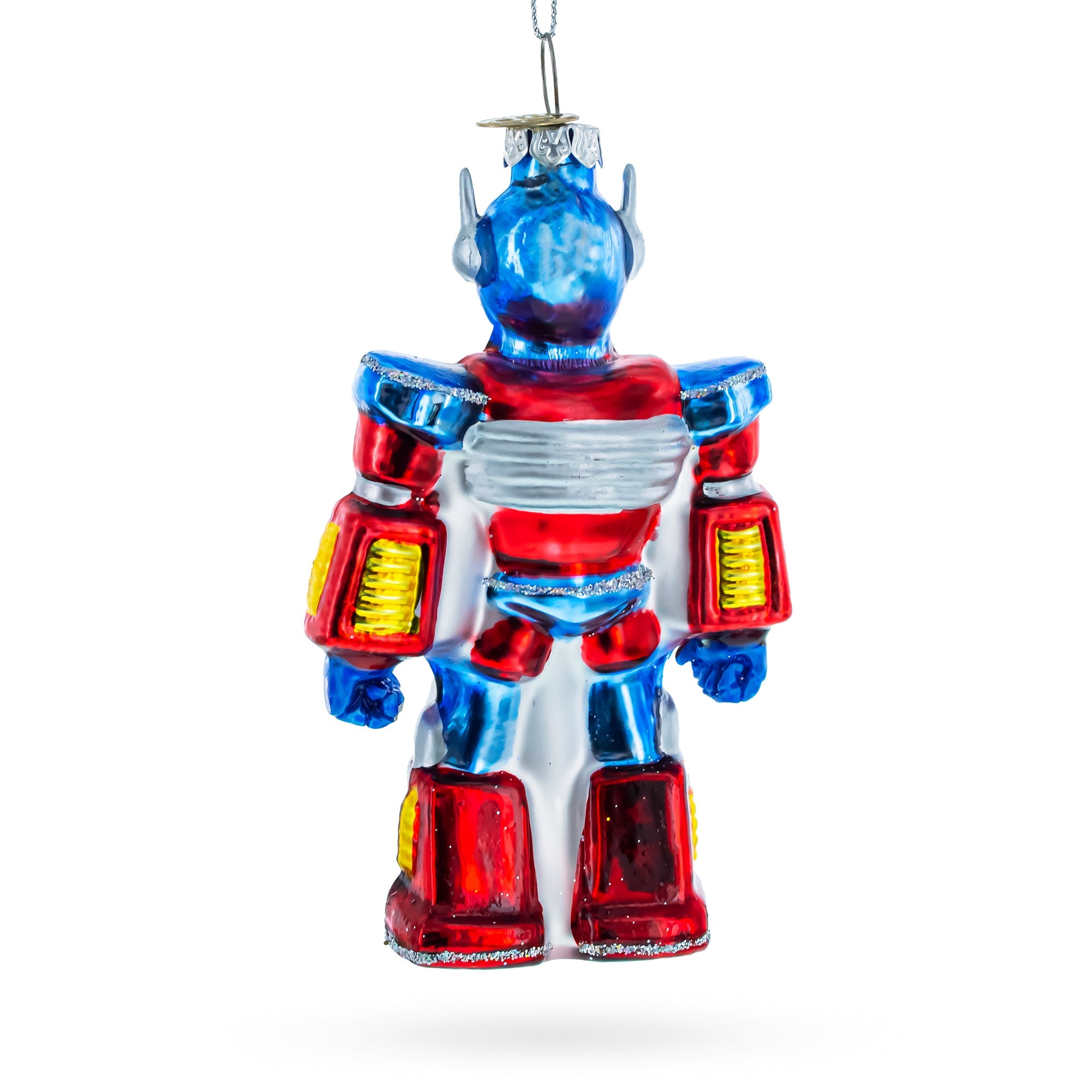 Shape-Shifting Robot Glass Christmas Ornament