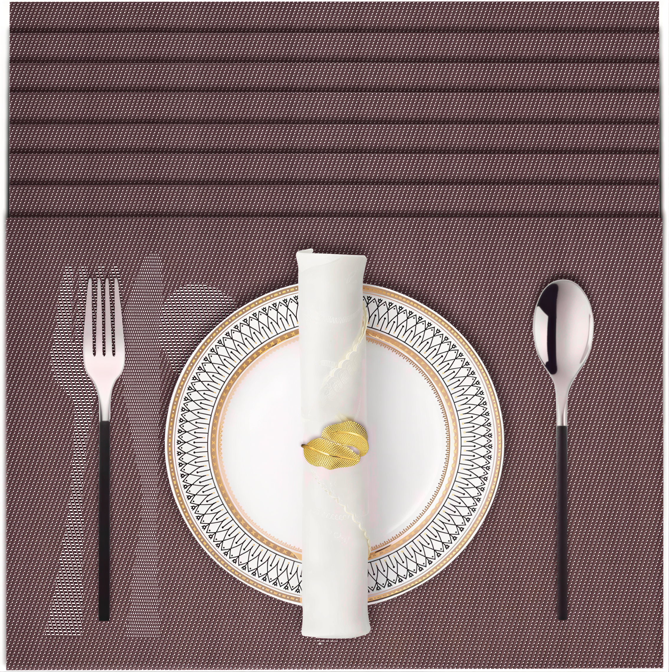 Vinyl Placemats – Cambridge Brown Heat Resistant Non Slip Table Protectors