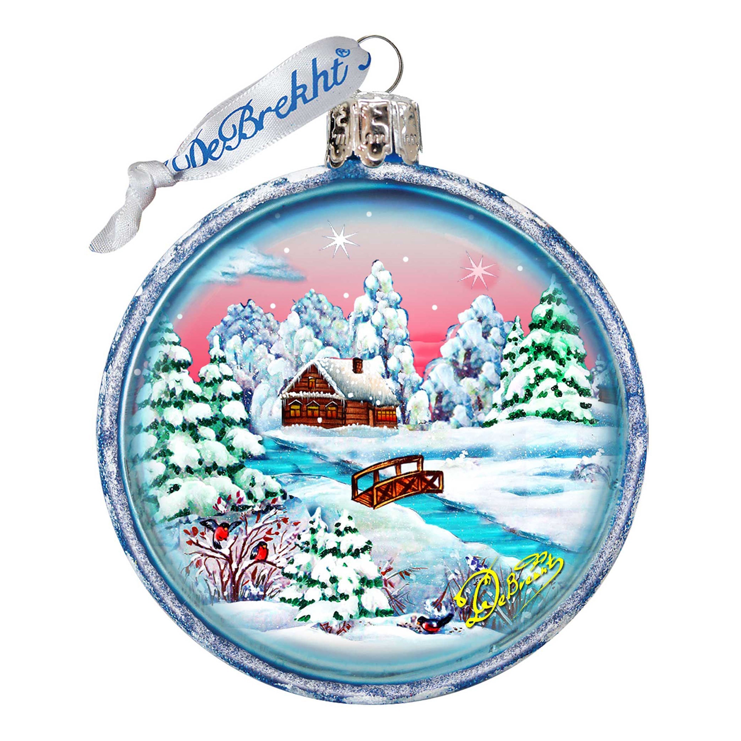 Winter Night Glass Ornament by G. DeBrekht - Christmas Decor - 73111C