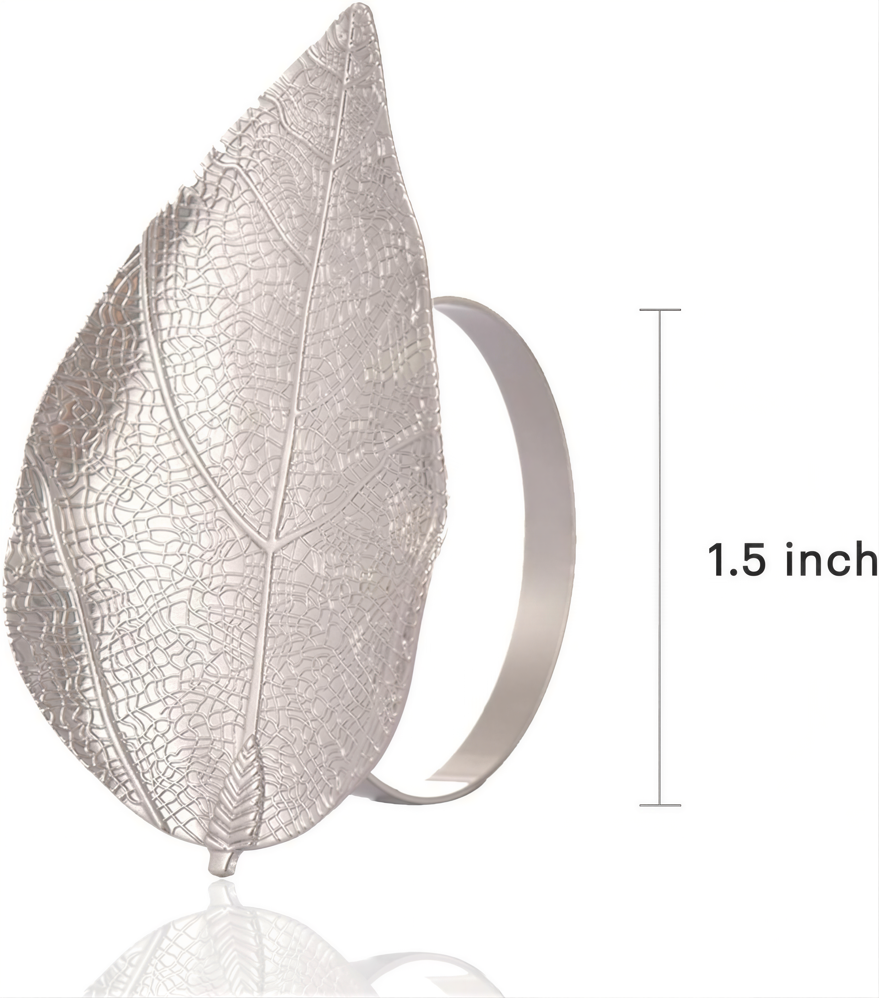 Silver Leaf Napkin Rings – Elegant Decorative Table Setting Rings in Rust-Resistant Alloy