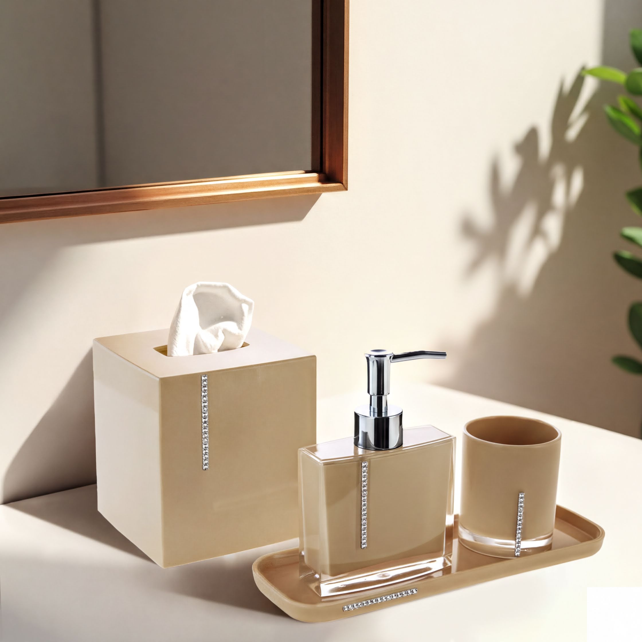 Acrylic Bathroom Set – Modern Bath Accessories & Stylish Storage Organizer