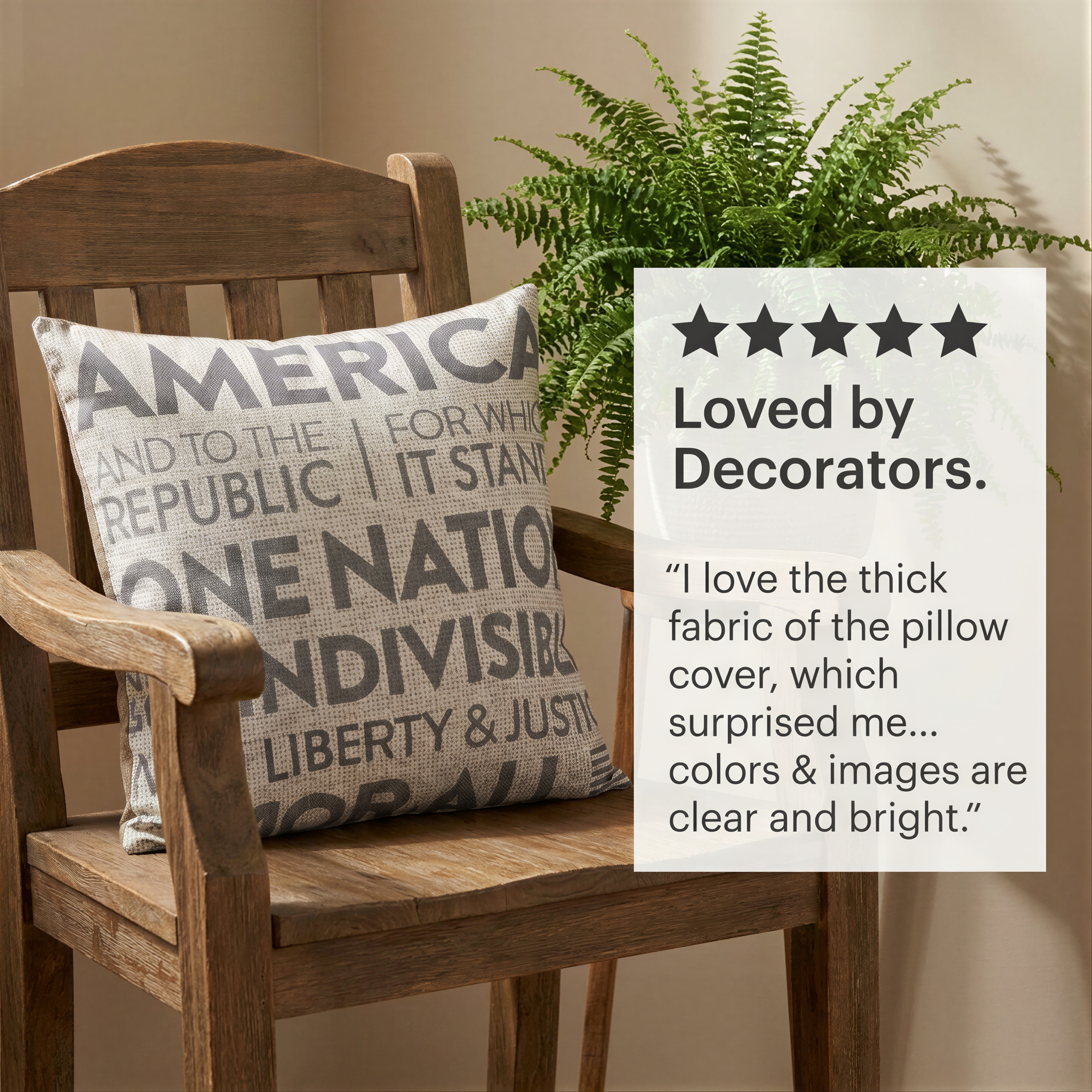 Patriotic Throw Pillow - USA Pillow Cover 18x18 Inch With Zipper Closure