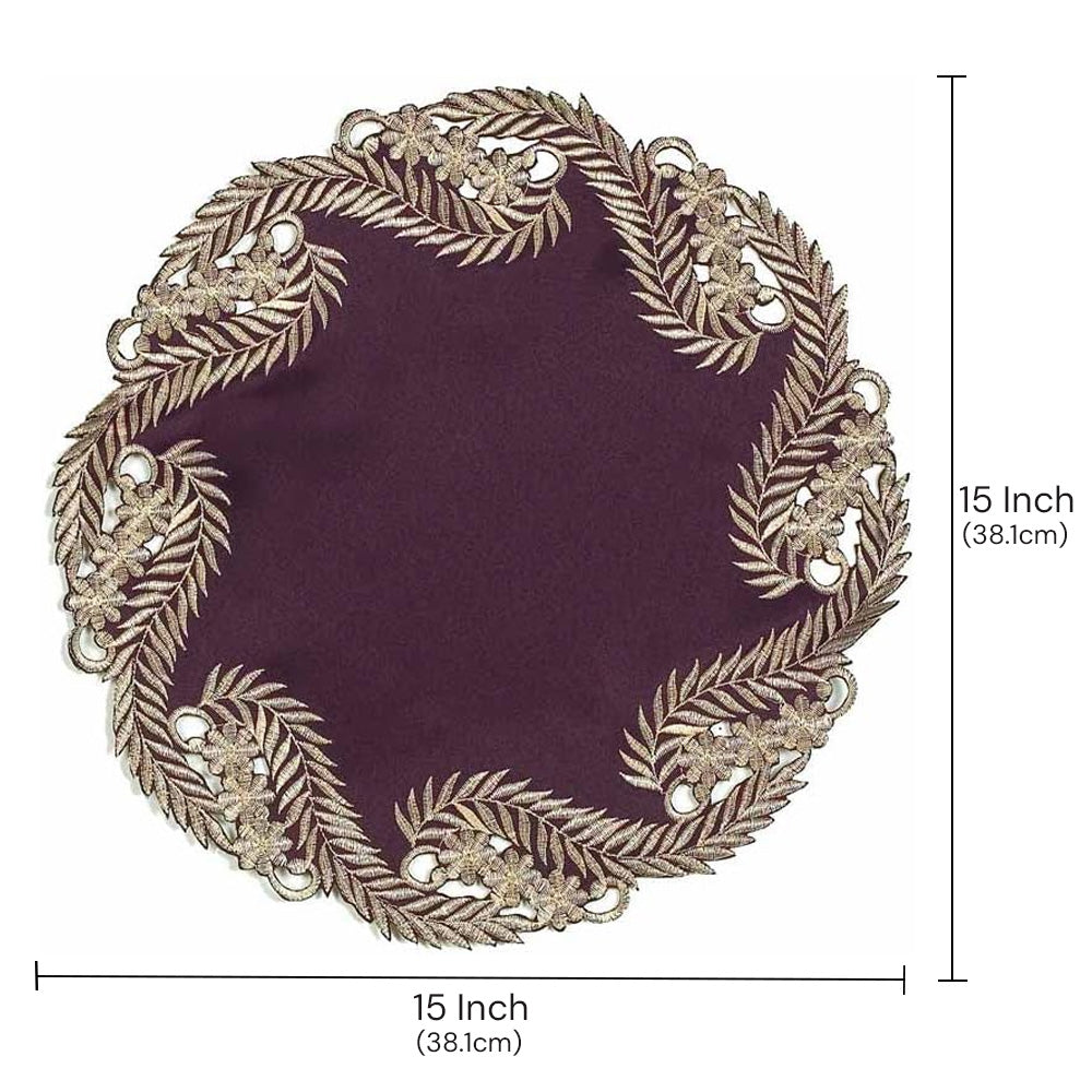 Plum Gold Doilies – 15 Inch Table Doilies | Rustic Vintage Table Decor