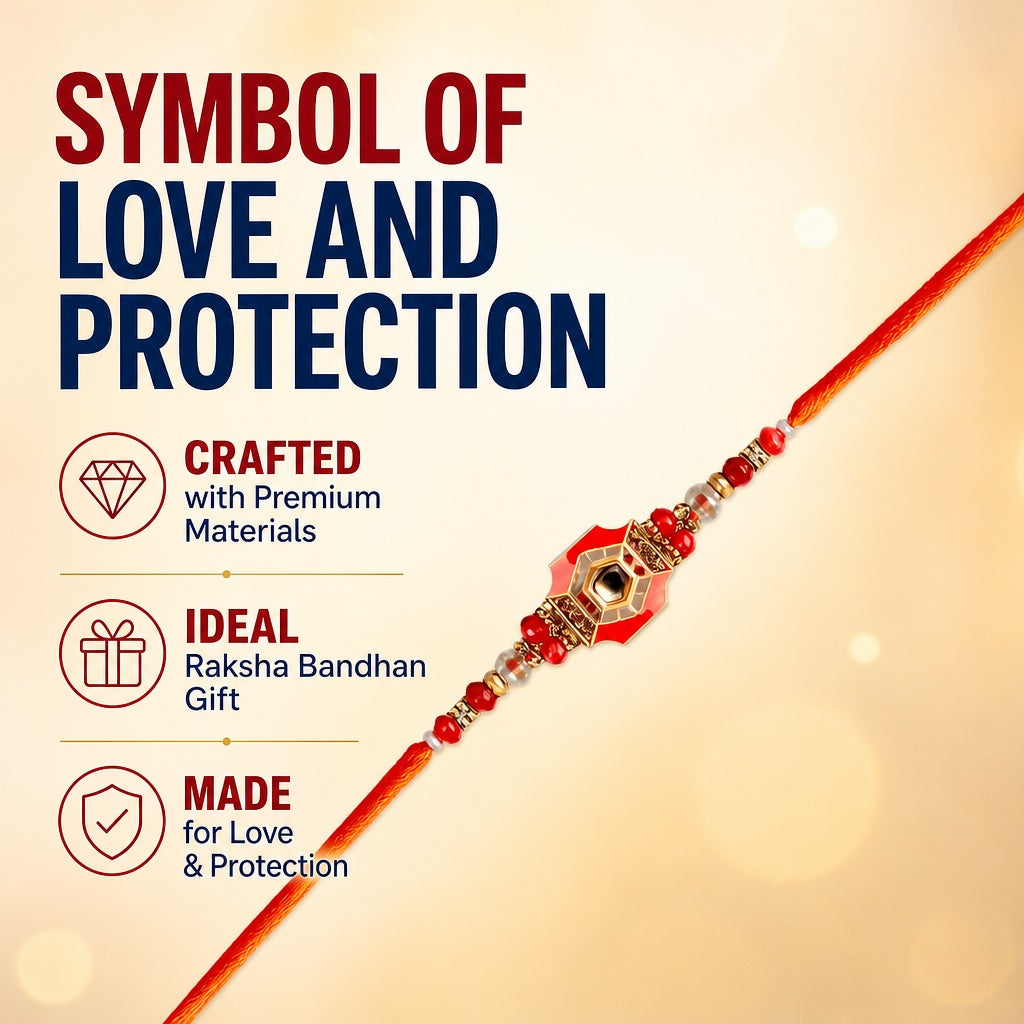 Premium Designer Multicolor Rakhi for Brother – Rakhi Thread, Rakhi Bracelet, Traditional Raksha Bandhan Gift for Bhaiya