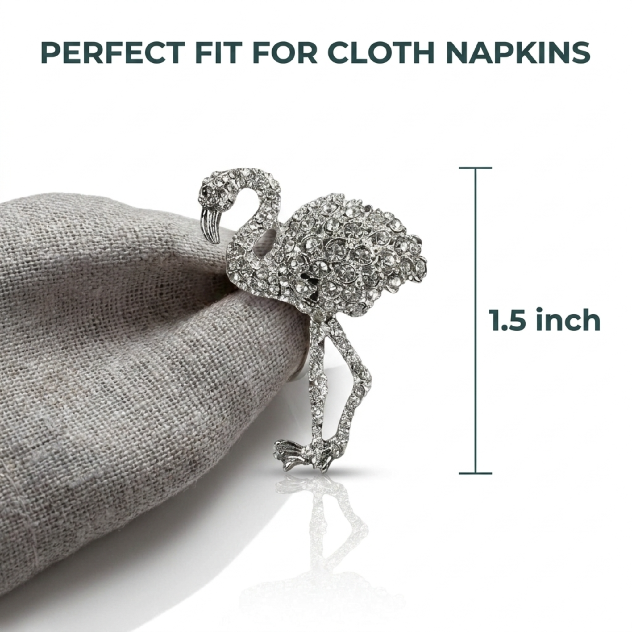Silver Flamingo Napkin Rings – Elegant Rust Resistant Table Decor Rings for Dining