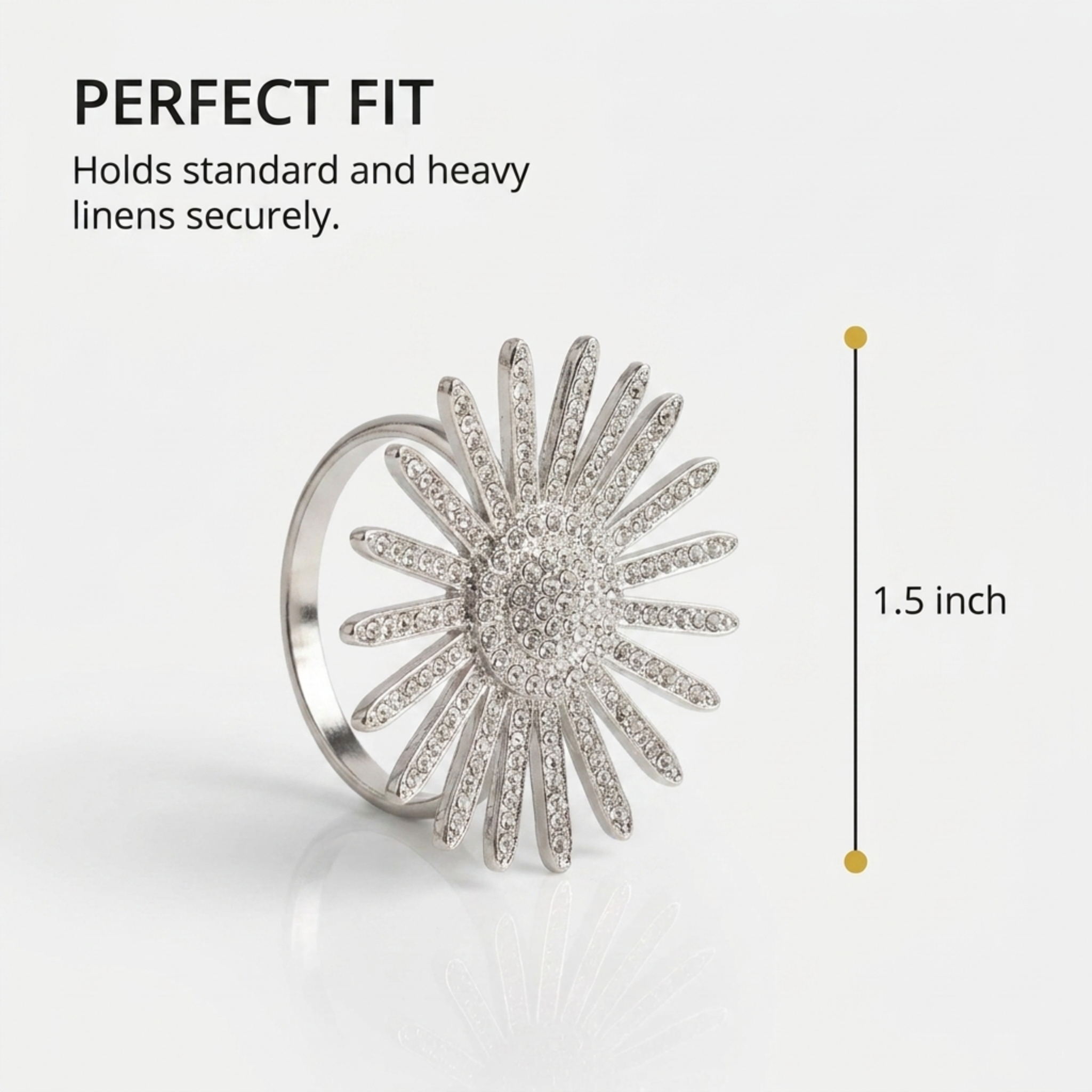 Silver Crystal Napkin Rings – Elegant Rust Resistant Table Decor Accessories