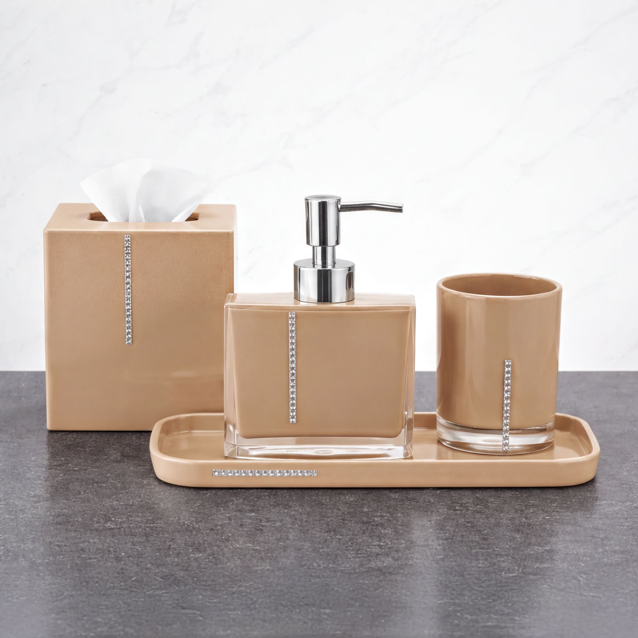 Acrylic Bathroom Set – Modern Bath Accessories & Stylish Storage Organizer