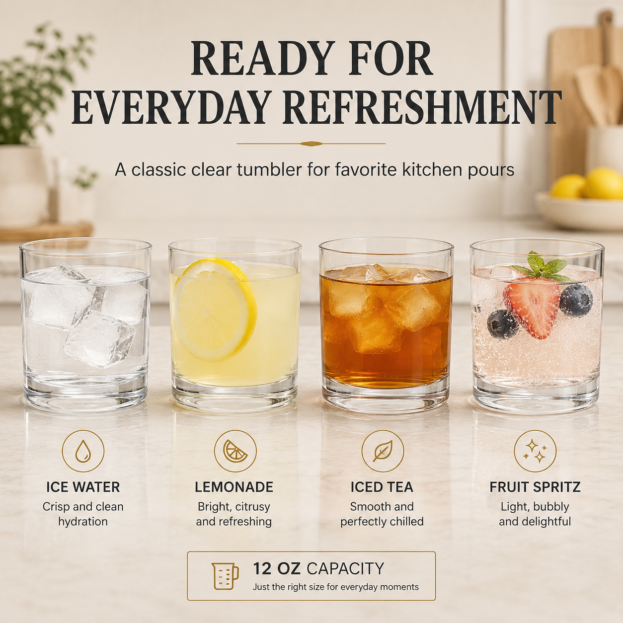 Barcelona Acrylic Lowball Tumbler Glassware, Set of 8