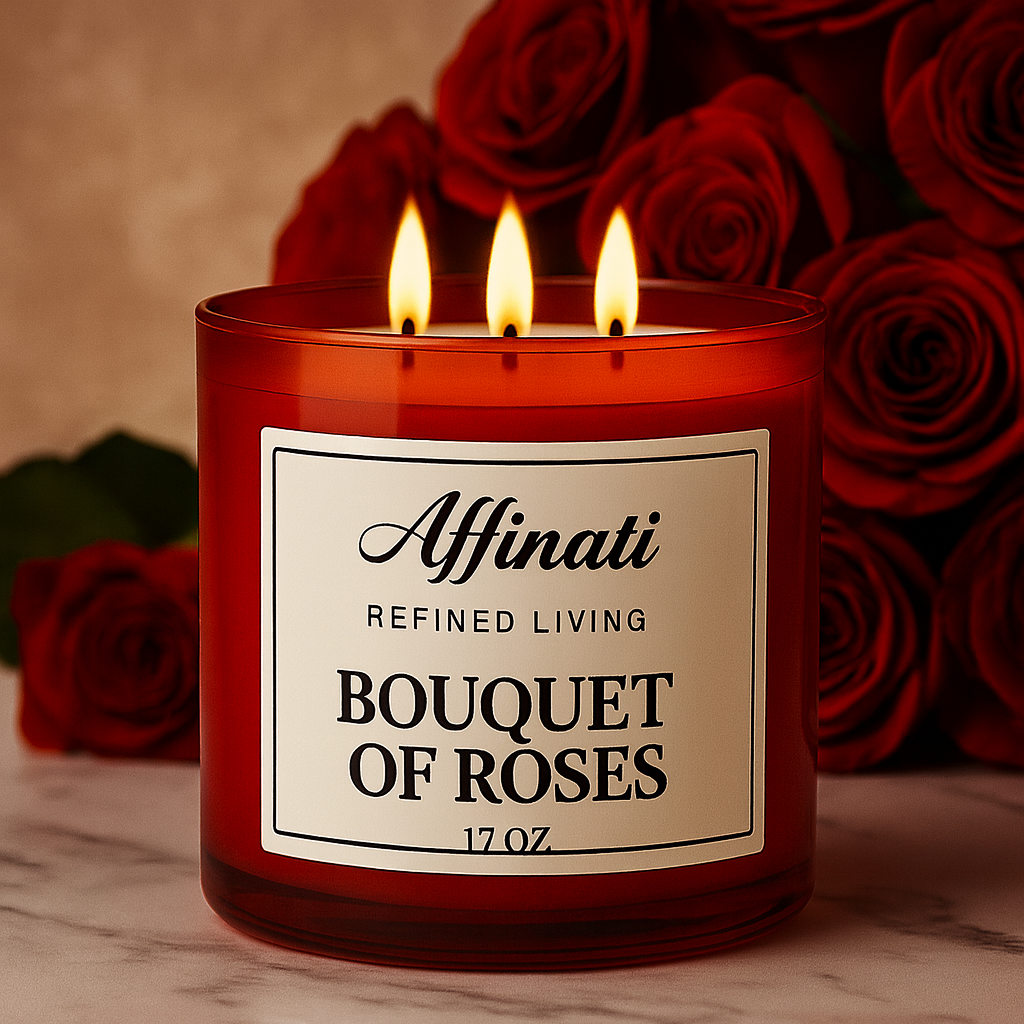 3-Wick Bouquet of Roses Candle