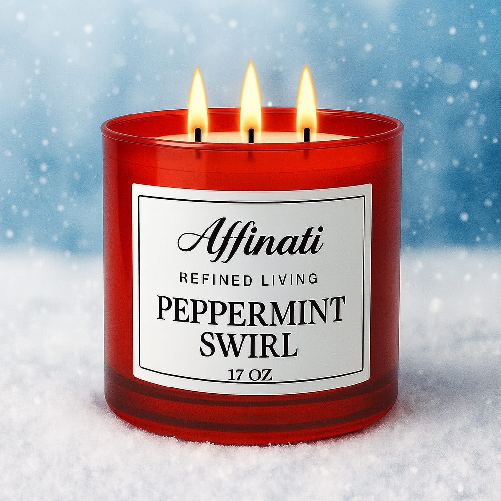 3-Wick Peppermint Swirl Candle