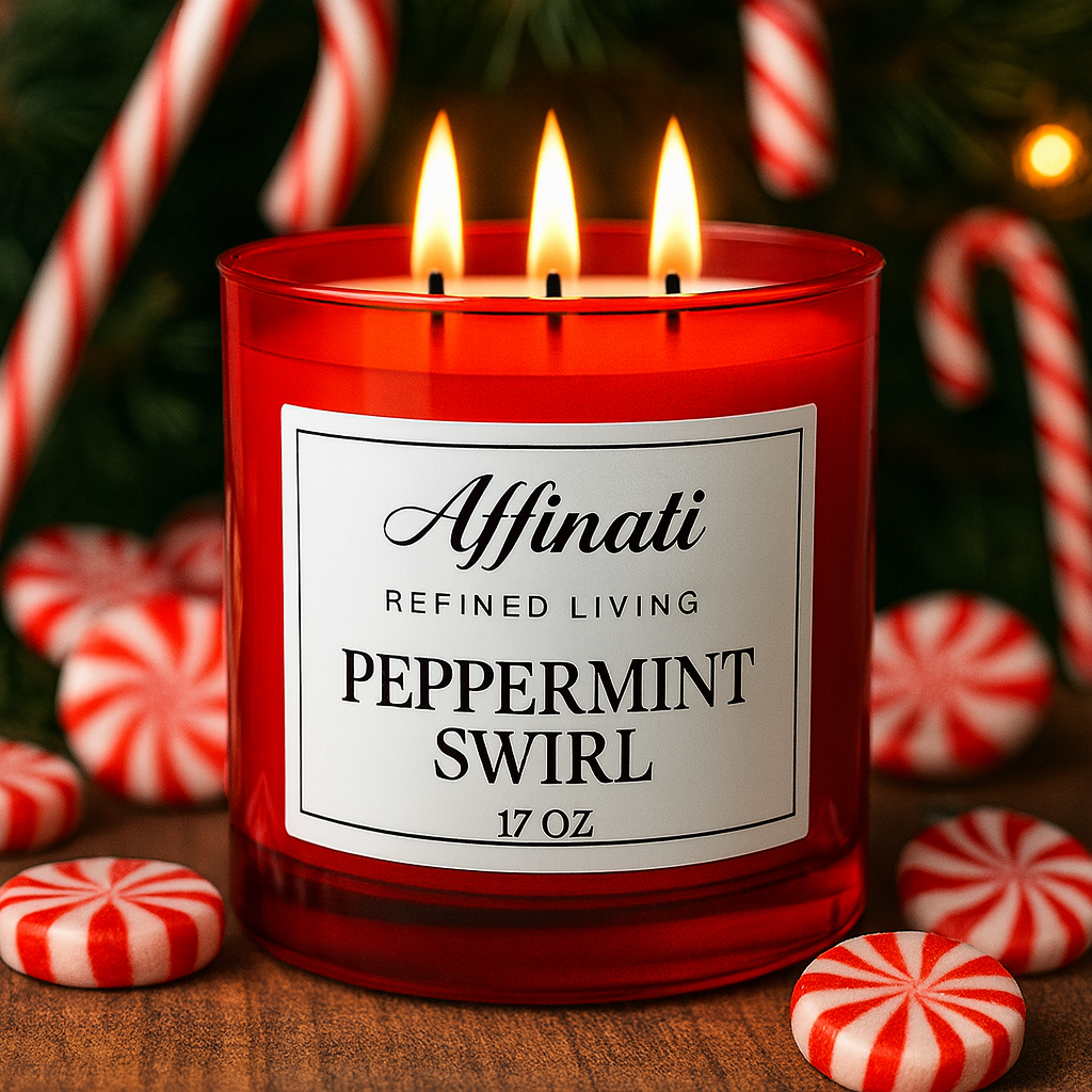 3-Wick Peppermint Swirl Candle