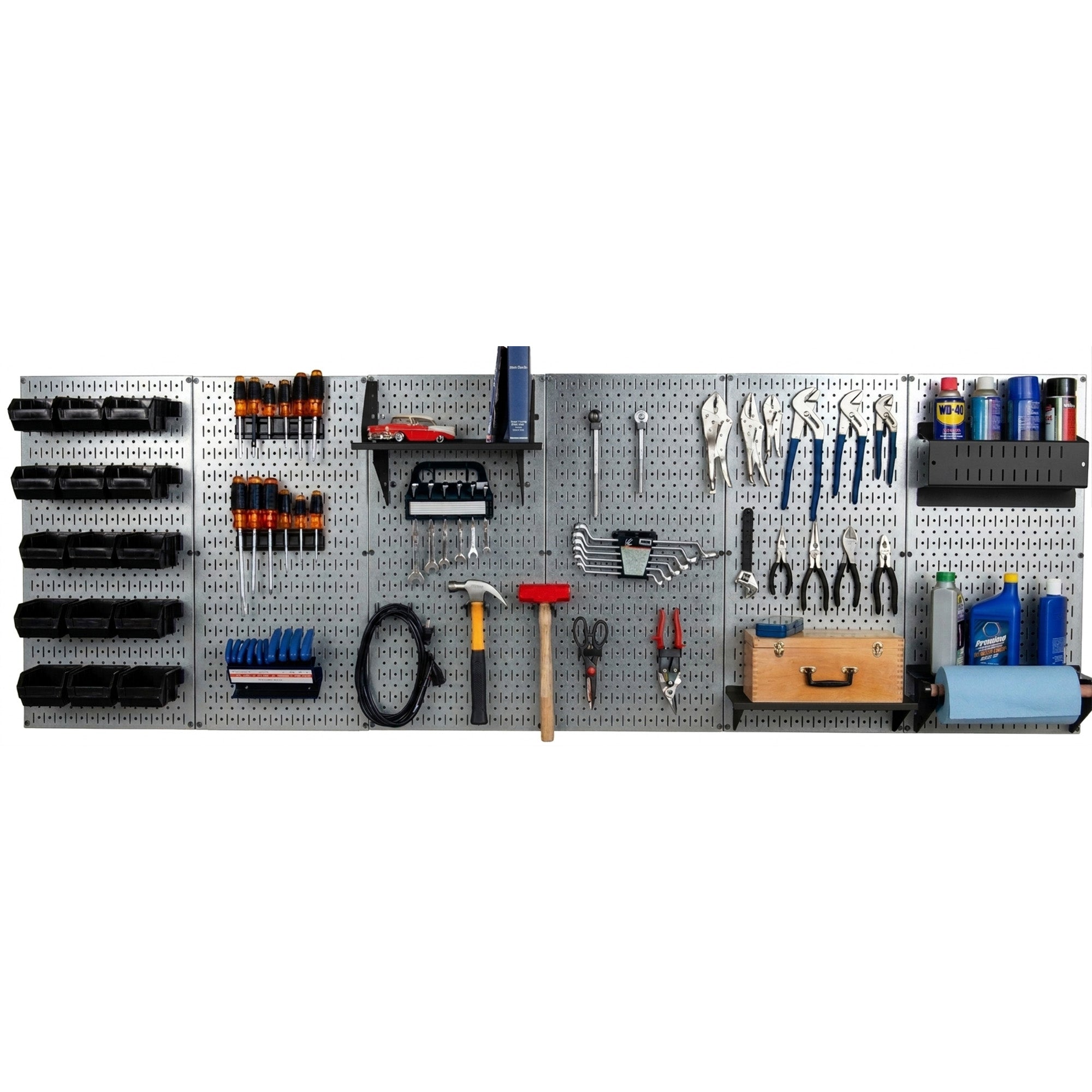 8ft Metal Pegboard Master Workbench Kit - Assorted Pegboard & Accessory Colors
