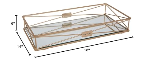 Home Details Tank Perfume, Jewelry, Toiletries, Bathroom, Coffee Table, Decor In Satin Gold Vanity Tray, 1 Tier