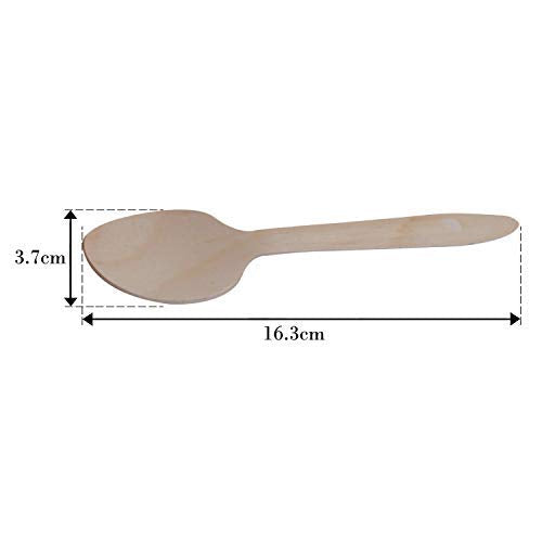 Shaktiman Yorgi India Disposable Wooden Spoon, Suitable For Lunch Dinner Snacks, 16 Cms/6.4 Inch Length - Pack Of 100