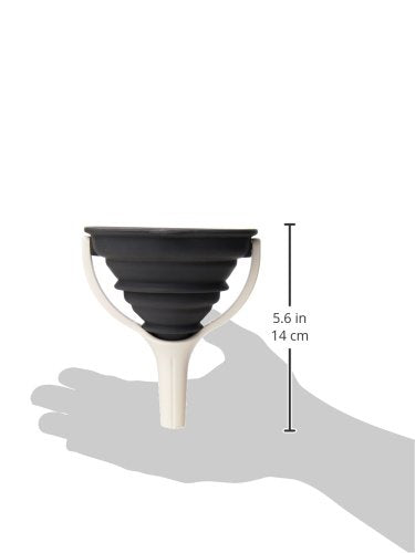 Dexas Pop Collapsible Silicone Funnel, 4.5 Inch Diameter, Gray And White