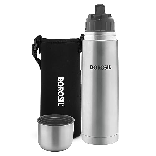 Borosil Hydra Thermo 1000 ml Stainless Steel Water Bottle | Double Wall Vacuum Insulated Flask | 24 Hours Hot and Cold | Bottle 