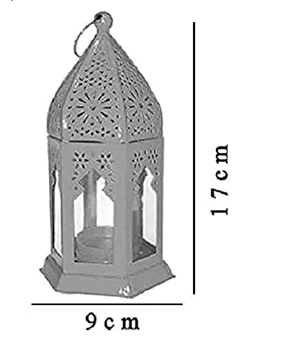 Blue Well Overseas Decorative Hanging Lantern/Lamp with t-Light Candle, Set of 6 (Size 10X10X17 cm)
