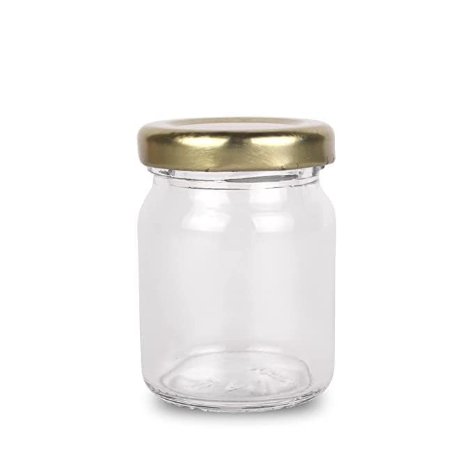 Artifice Airtight Glass Spice Jar Containers  60Ml, Set Of 6 Pieces, Clear (60, Round, 6, Glass_Jar_____)