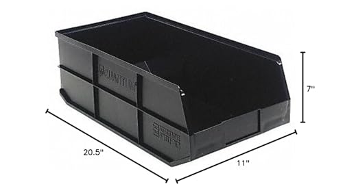 Stackable Shelf Bin, 20-1/2W X 11D X 7H, Autoclavable Up To 250F, Polypropylene, Black, Made In Usa