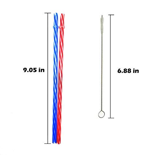 25 Pieces Reusable Plastic Straws. Bpa-Free, 9 Inch Long Drinking Transparent Straws Fit For Mason Jar, Yeti Tumbler, Cleaning B